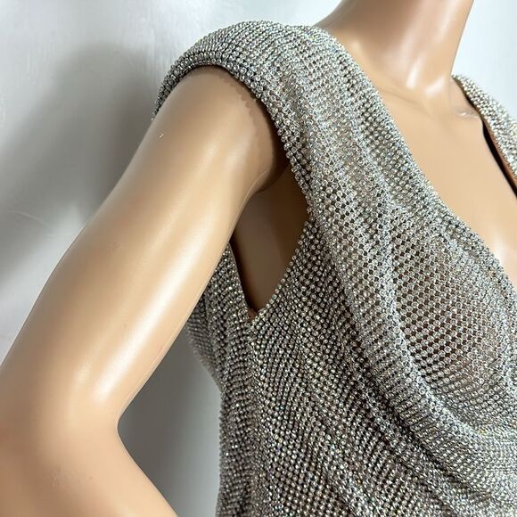 Jovani Short and Cocktail Jacqueline Special Occasion Dress In Silver Size 6 - Picture 4 of 15